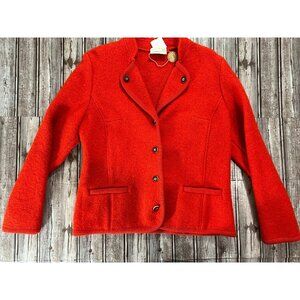 Stapf Tyrol Pure Wool Jacket Blazer color Red Size L NWT made in Austria